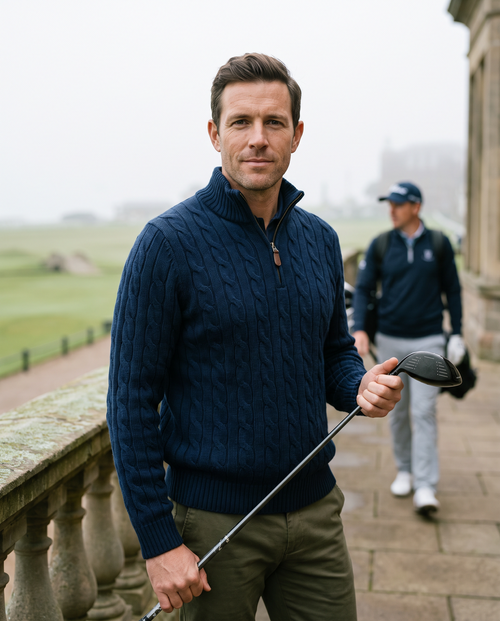 Belfast Navy Half-Zip