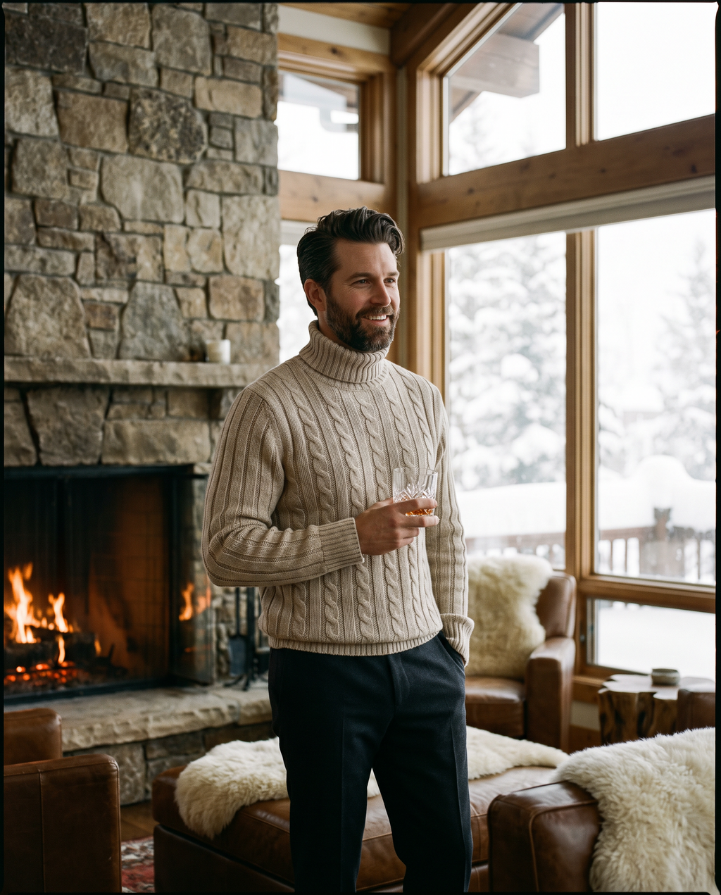 Astor Oatmeal Turtleneck