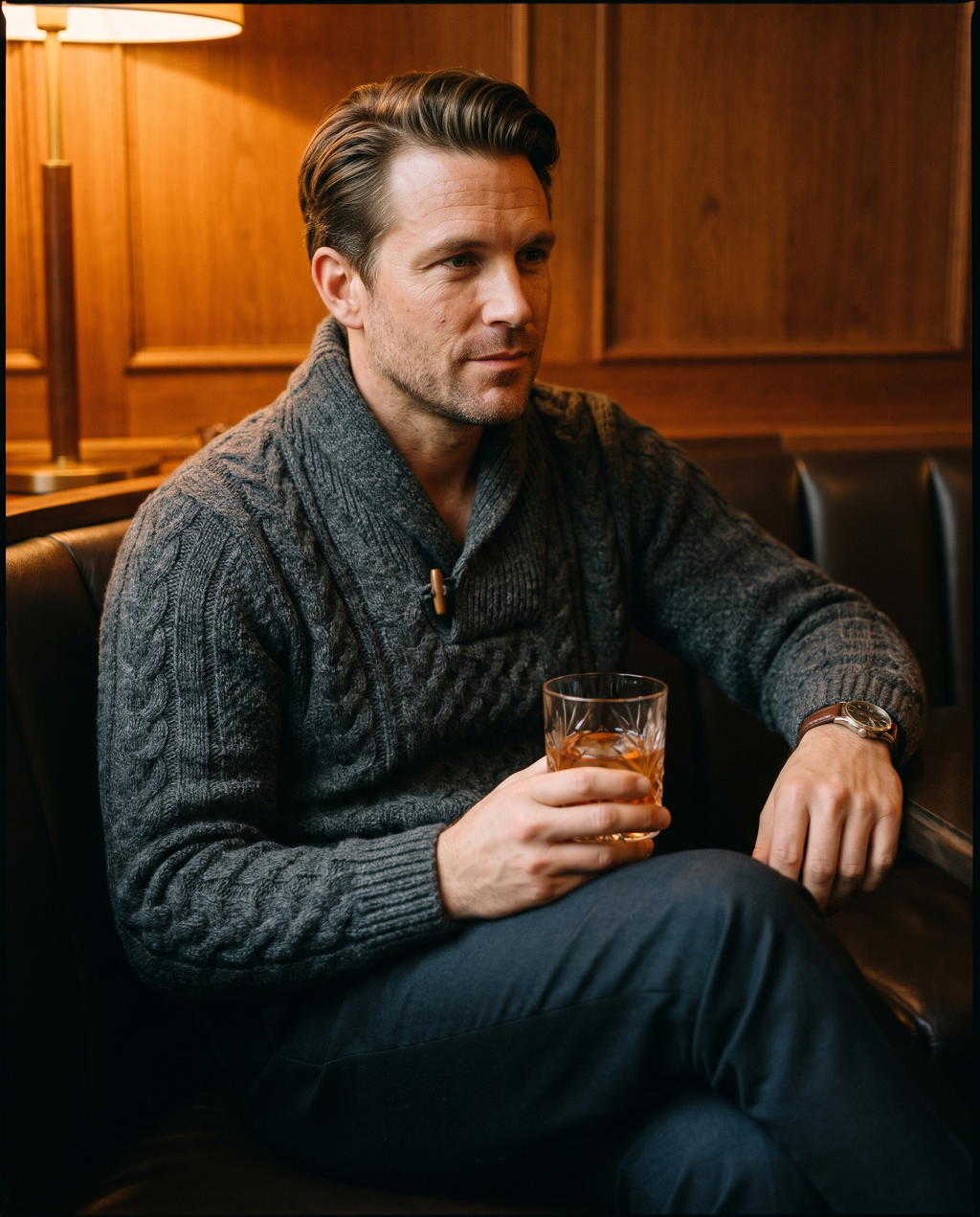 Belgrave Charcoal Shawl Collar