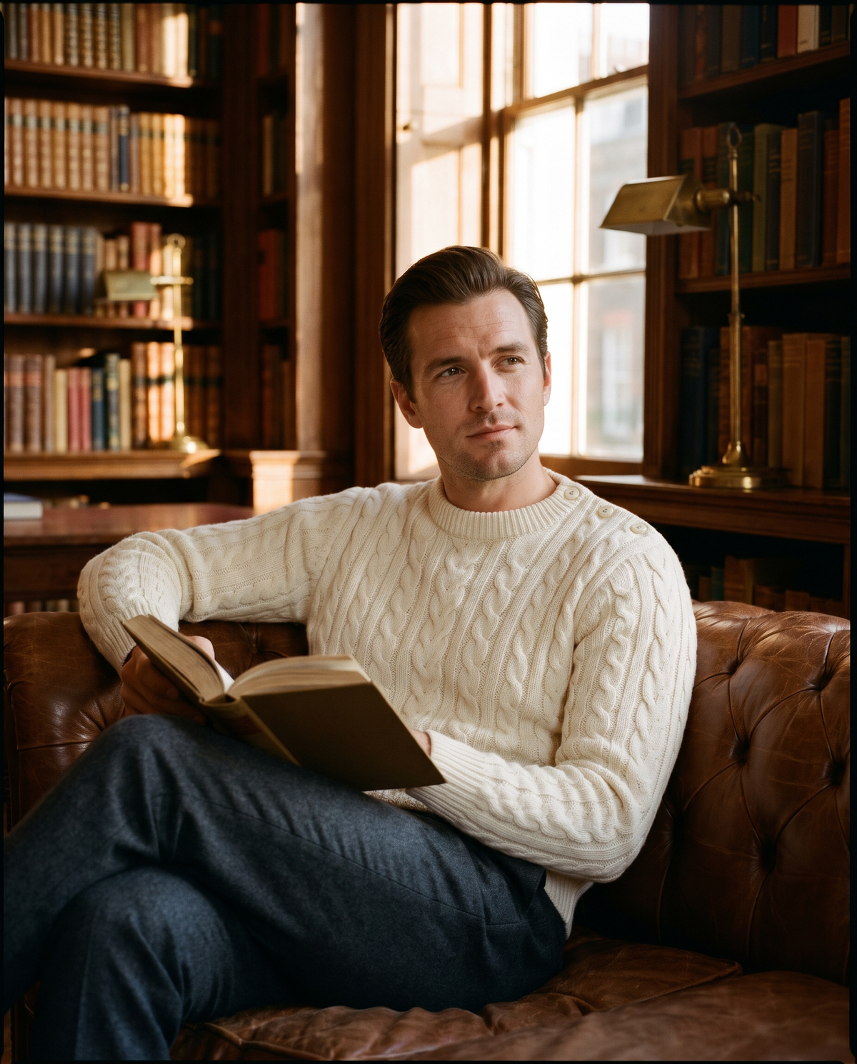 Westminster Ivory Cable Crewneck